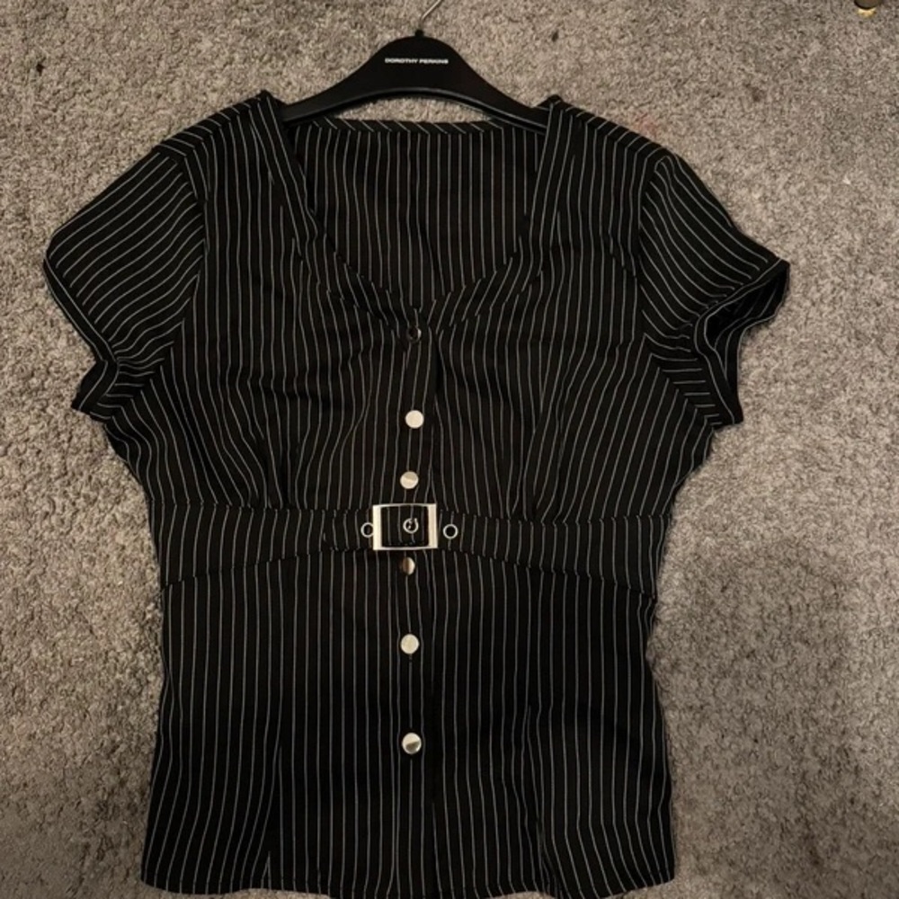 Forever 21 Pinstripe Button-Up Blouse